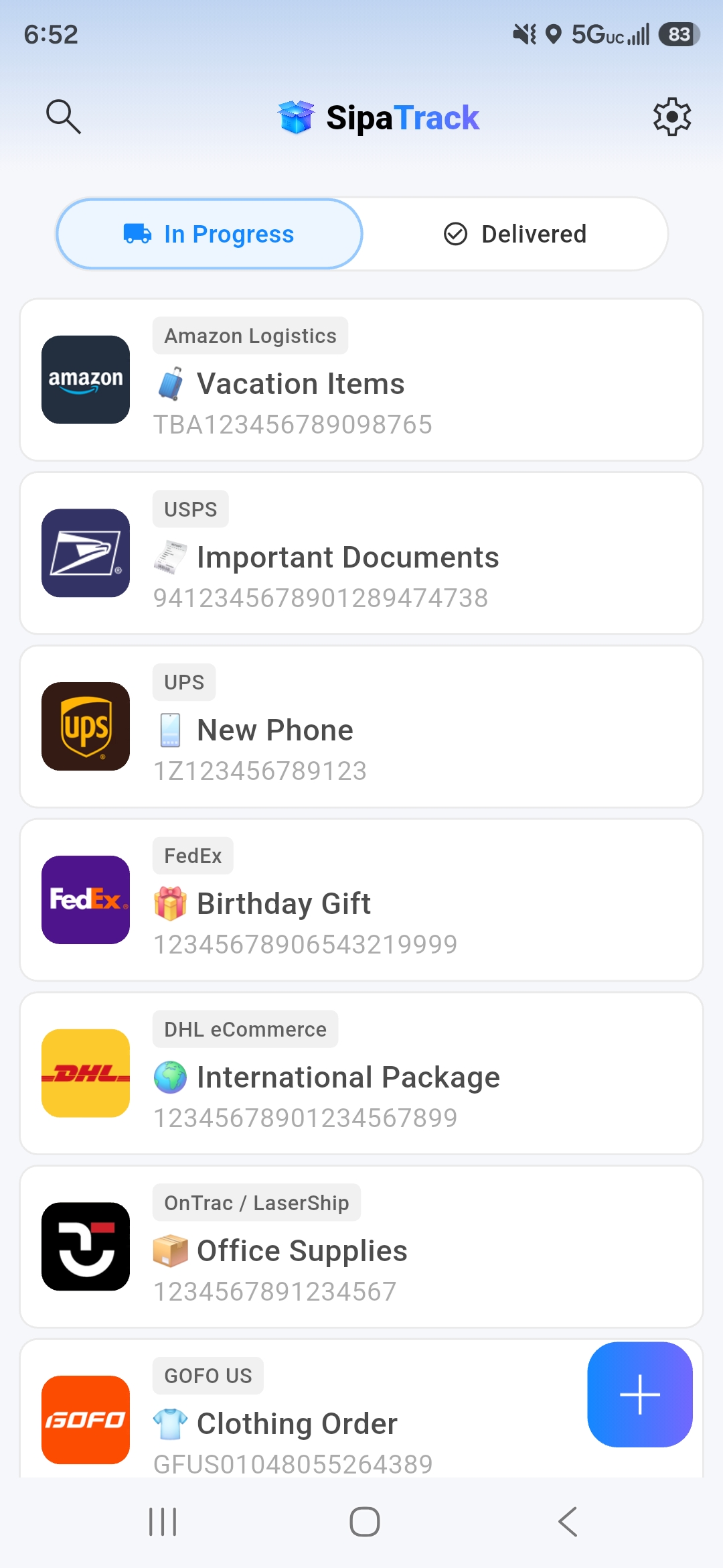 SipaTrack - Simple Package Tracker App